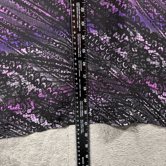 Maggie Barnes Lined Sheer Sequin Top Dark Romantic Black Purple 5X 34/36 E111 - Picture 8 of 11